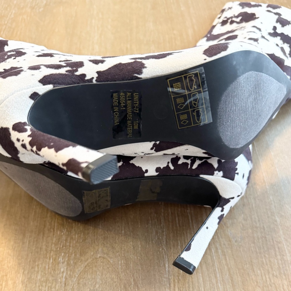 Women’s Cow Print Stiletto Boots - Picture 5 of 6